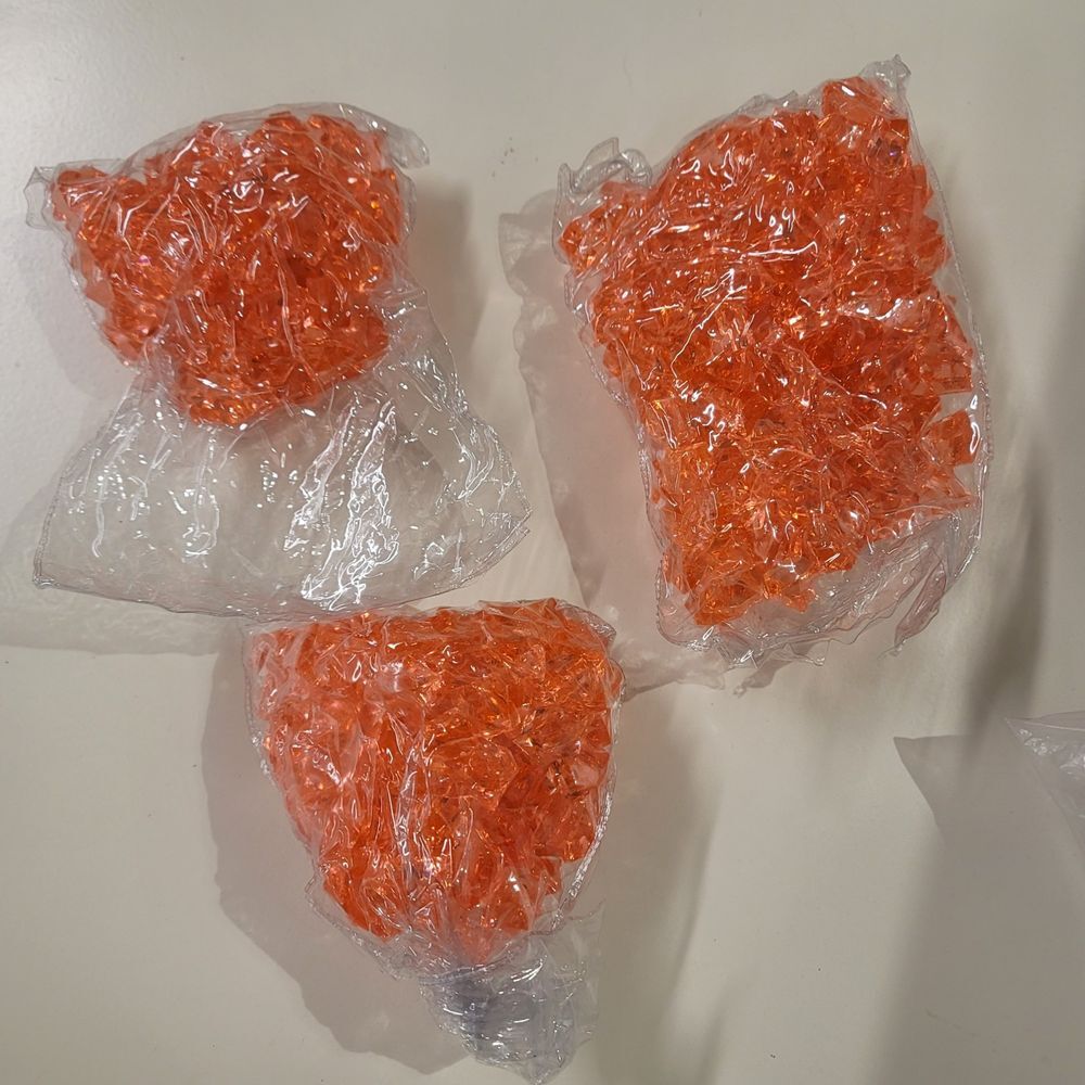 Coral Acrylic Ice Rocks Crystals‎ for Vase Filler, Table Scatter 1 inch 250+ pcs